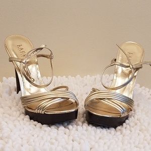 Gold platform sandals